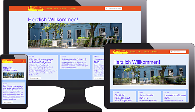 Die neue BRG4 Website auf Desktop PC, Tablet und Smartphone